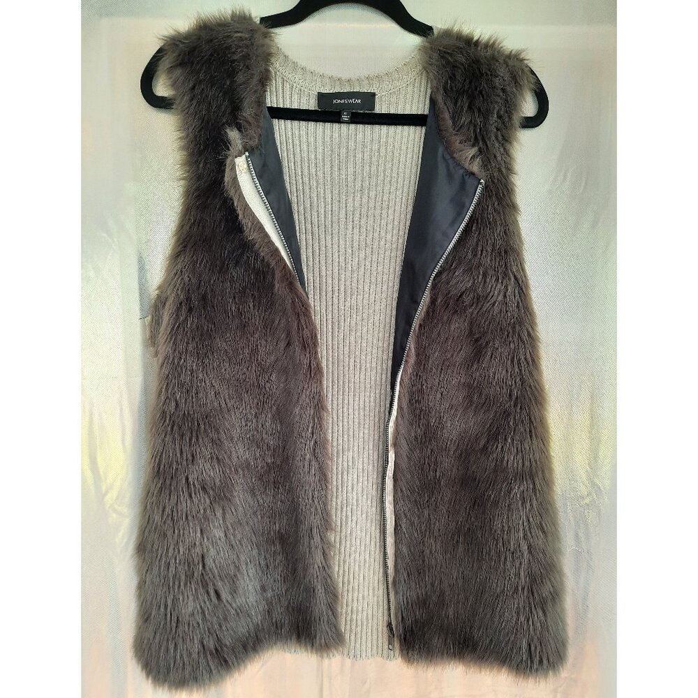 𝅺Jones Wear Faux Fur Knit Swester Vest Women's XL Y2K
